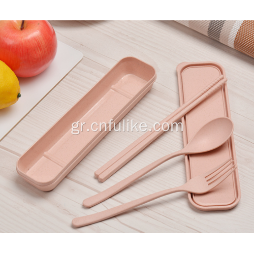 Οικολογικό φιλικό σίτο άχυρο κουτάλι Chopstick Fork Set